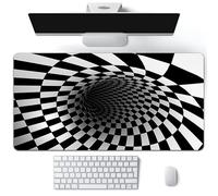 Hixingo Tapis de Souris XXL/XL/L, Tapis de Souris Gamer, 3D Illusions d'optique Tapis Souris avec Bords Cousus, Tapis de Souris en Base Antidérapante Convient (Noir,600x300x3mm)