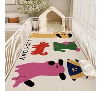 Hixingo Tapis Gamelle Chat et Chien, PVC Tapis Nourriture Eau Chien & Chat Absorbant Antidérapant Carpet Animaux de Compagnie Lavable Facile à Nettoyer (Jour de Chance,100 * 120cm)
