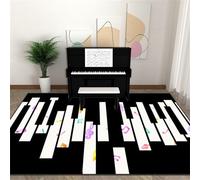 Hixingo Tapis Insonorisant pour Piano Droit, Tapis de Piano Acoustique Insonorisant Antidérapant Isolation Moquette Acoustique TPR pour Salle de Musique (Note Noire 6,120 * 160cm)
