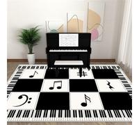 Hixingo Tapis Insonorisant pour Piano Droit, Tapis de Piano Acoustique Insonorisant Antidérapant Isolation Moquette Acoustique TPR pour Salle de Musique (Note Noire 1,160 * 230cm)