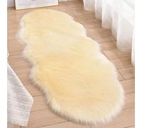 Hixingo Tapis Salon à Poils Longs, Forme de Nuage Tapis Chambre Antidérapant Confortable, Moquette Shaggy, Moquette en Fourrure Synthétique, Carpet Moelleux pour Chambre Salon (Jaune,60x200cm)