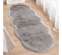 Hixingo Tapis Salon à Poils Longs, Forme de Nuage Tapis Chambre Antidérapant Confortable, Moquette Shaggy, Moquette en Fourrure Synthétique, Carpet Moelleux pour Chambre Salon (Gris,60x150cm)