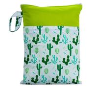 Hixingo Wasserdichte Nasstasche, Nasstaschen NASS Trocken Beutel Kinder Wiederverwendbar Wetbag mit Reißverschluss 25x35cm Nassbeutel Kindergarten Wäschesack für Reise (Cactus,2 Pièces)