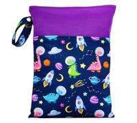 Hixingo Wasserdichte Nasstasche, Nasstaschen NASS Trocken Beutel Kinder Wiederverwendbar Wetbag mit Reißverschluss 25x35cm Nassbeutel Kindergarten Wäschesack für Reise (Univers,4 Pièces)