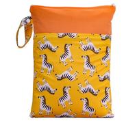 Hixingo Wasserdichte Nasstasche, Nasstaschen NASS Trocken Beutel Kinder Wiederverwendbar Wetbag mit Reißverschluss 25x35cm Nassbeutel Kindergarten Wäschesack für Reise (Zèbre,4 Pièces)