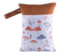 Hixingo Wasserdichte Nasstasche, Nasstaschen NASS Trocken Beutel Kinder Wiederverwendbar Wetbag mit Reißverschluss 25x35cm Nassbeutel Kindergarten Wäschesack für Reise (Champignon,4 Pièces)