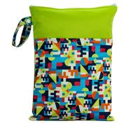 Hixingo Wasserdichte Nasstasche, Nasstaschen NASS Trocken Beutel Kinder Wiederverwendbar Wetbag mit Reißverschluss 25x35cm Nassbeutel Kindergarten Wäschesack für Reise (Fruit Vert,2 Pièces)