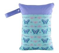 Hixingo Wasserdichte Nasstasche, Nasstaschen NASS Trocken Beutel Kinder Wiederverwendbar Wetbag mit Reißverschluss 25x35cm Nassbeutel Kindergarten Wäschesack für Reise (Papillon,1 Pièce)