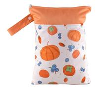 Hixingo Wasserdichte Nasstasche, Nasstaschen NASS Trocken Beutel Kinder Wiederverwendbar Wetbag mit Reißverschluss 25x35cm Nassbeutel Kindergarten Wäschesack für Reise (Citrouille,4 Pièces)