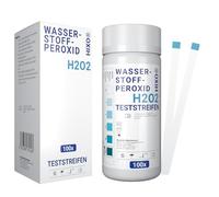 HIXO H2O2 Lot de 100 bandelettes de test au peroxyde d'hydrogène pour 0 à 100 ppm - Mesure de la concentration - Utilisation rapide et facile - Avec échelle de couleurs