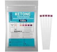 HIXO Lot de 100 bandelettes de test de cétose pour cétose dans l'urine, mesure rapide et précise pour régime céto, faible teneur en glucides et cétogène