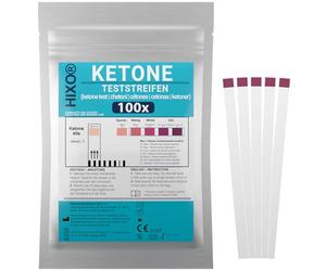 HIXO Lot de 100 bandelettes de test de cétose pour cétose dans l'urine, mesure rapide et précise pour régime céto, faible teneur en glucides et cétogène