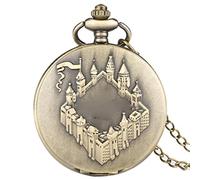 hixswnu Bronze Map Design Pocket Watch Watch Quartz Retro Pendant Pendre Unisexe Horloge avec chaîne de Collier - Cadeau de Style Vintage pour Hommes et Femmes