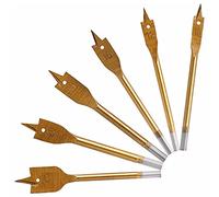 Hiyi 6 pcs Revêtement en titane Tige hexagonale Spade Embouts Plat Fraise pour bois Foret Power Tools Scie-cloche pour perçage