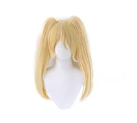 Hiyoko Saionji Cosplay Perruque Longue Blonde Queues de Cheval Cheveux Synthétiques Résistant à la Chaleur + Bonnet de Perruque