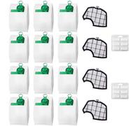 HIYOUNG Lot de 12 sacs pour Folletto Vorwerk Kobold VK140 VK150 FP140 FP150 avec 4 filtres, kit d'accessoires pour aspirateur Vorwerk Kobold