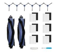 HIYOUNG Lot de 14 Accessoires pour Eufy G50/G50 Hybrid/L60/L60 SES/L60 Hybrid/L60 Hybrid SES/L50/L50 Ses, kit d'accessoires avec 2 brosses principales, 6 brosses latérales, 6 filtres (avec éponge)