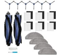 HIYOUNG Lot de 18 Accessoires pour Eufy G50 Hybrid/L60 Hybrid/L60 Hybrid Ses, kit d'accessoires avec 2 brosses principales, 6 brosses latérales, 6 filtres (avec éponge),4 tampons de Nettoyage