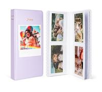 HIYQIN Album photo pour film Instax Wide 3,5 x 4,25, 64 pochettes avec fenêtre pour Fujifilm Instax Wide 400/300/210/200/Polaroid 600 i-Type - Violet