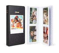 HIYQIN Album photo pour film Instax Wide 3,5 x 4,25, 64 pochettes avec fenêtre pour Fujifilm Instax Wide 400/300/210/200/Polaroid 600 i-Type - Noir