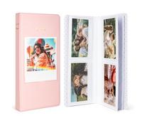 HIYQIN Album photo pour Instax Wide Film 8.9x10.8 cm, Album photo avec fenêtre pour 64 photos, convient pour Fujifilm Instax Wide 400/300/210/200/Wide EVO/Polaroid 600 i-Type - Rose