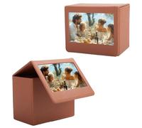 HIYQIN Boîte de rangement pour Instax Wide / Polaroid Now+/I-Type/OneStep2 - Support photo 3,5 x 4,25" - Compatible avec les écrans Fujifilm Wide 400/300 Picture - Marron