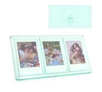 HIYQIN Cadre Photo 3 en 1 avec Trois Ouvertures 2x3 Pouces - Mini Cadre Photo - Affichage Photo Transparent Compatible avec le Film Fujifilm/Polaroid Instax - Vert