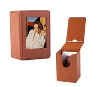 HIYQIN Étui de Rangement pour 2x3 Films/Photos/Cartes de Visite, Support Photo Polaroid Compatible avec Fujifilm Instax Mini Film (54x86mm) - Marron