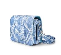 HIYQIN Housse Fuji Mini Evo - Housse en Cuir Style Jean Compatible avec Fujifilm Instax Mini Evo, Étui de Protection avec Bandoulière Ajustable - Jean Bleu