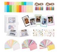 HIYQIN Kit d'accessoires Photo 8 en 1 Compatible avec le Film Fujifilm Instax 2x3 (54 x 86 mm), Comprenant des Cadres Photo Magnétiques/Autocollants/Cadres Suspendus/Album Photo
