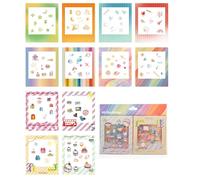 HIYQIN Lot de 12 autocollants décoratifs pour bord photo, compatibles avec Fujifilm Instax Square SQ Film pour Instax Square SQ1/6/10/20/40 - Série arc-en-ciel