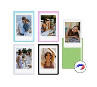 HIYQIN Lot de 5 cadres magnétiques pour films Instax Mini/Polaroid, aimants photo 6,4 x 9,4 cm pour réfrigérateur, cadre photo décoratif 9,4 x 6,4 cm, idéal pour les fêtes et les festivals - Couleur