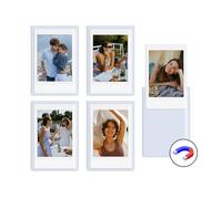 HIYQIN Lot de 5 cadres photo magnétiques pour film Instax Mini, cadres photo 5 x 7,6 cm, cadres magnétiques de réfrigérateur compatibles avec Fujifilm Instax Mini LiPlay 12 11 9 8 99 70 50 40 SE EVO -