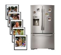 HIYQIN Lot de 5 Cadres Photo Magnétiques pour Pellicule Instax Square (2,83x3,38"), Cadre Photo pour Réfrigérateur Compatible avec Fujifilm Instax Square SQ1/SQ20/SQ40/SQ10/SQ6/SP-3 - Noir