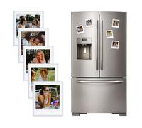 HIYQIN Lot de 5 Cadres Photo Magnétiques pour Pellicule Instax Square, 3 x 3,5" Cadre Photo pour Réfrigérateur Compatible avec Fujifilm Instax Square SQ1/SQ20/SQ40/SQ10/SQ6/SP-3 - Blanc