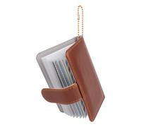 HIYQIN Mini album photo à 28 pochettes compatible avec les films Fujifilm Instax Mini - pour Instax Mini 12 7s 8 8+ 9 11 40 50s 90 99 EVO, album photo de petite taille avec porte-clés - Marron