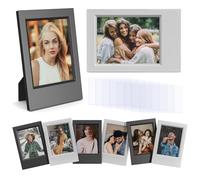 HIYQIN Mini Cadres Photo 2x3 - Paquet de 8 Mini Cadres Photo Compatibles avec Fujifilm Instax/Polaroid 2 x 3 pouces Photo/Film Instantané - Noir + Gris