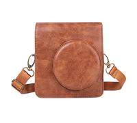 HIYQIN Mini40 Étui de protection en cuir synthétique pour appareil photo Mini40 Instant avec amovible, Braun-j., MINI40 Ledertasche, Poche supplémentaire