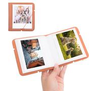 HIYQIN Petit album photo élégant Instax Wide - 28 pochettes rétro - Fujifilm 400/300/200/Polaroid Now +/I-Type/OneStep2 - Marron