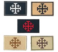HiyyFloy 5 Pcs Croix De Jérusalem Crusader Jihad Patchs Temps pour Une Autre Croisade Patchs Patchs Brodé Tactique Moral Patch