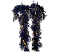HiyyFloy Boa en Plumes De Dinde Chandelle Noir À Guirlandes Dorées, Idéal pour Les Fêtes, Halloween, Les Mariages, Les Concerts, Les Animaux De Compagnie Décoration Intérieure.