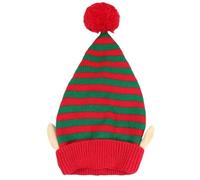HiyyFloy Bonnets De Lutin Tricotés De Noël avec Oreilles, Bonnet De Lutin Au Crochet, Chapeau De Fête pour Les Vacances, Accessoires pour Femmes Hommes