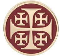 HiyyFloy Broche Décorative en Émail avec Croix De Jérusalem, Rouge Or, Style Croisé, Chevalier Templier, Chrétien, pour Femmes Hommes