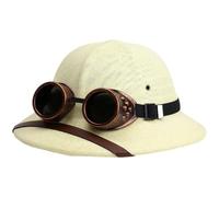 HiyyFloy Casque Colonial - Chapeau Ajustable pour Protection - Idéal pour Randonnée, Le Jardinage, Les Aventures en Plein Air, Les Safaris Ou Les Explorations