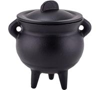 HiyyFloy Chaudron en Fonte De Sorcière avec Couvercle - Mini Chaudron en Fonte pour Cuisine, Les Rituels Décoration (Bougies), Idéal pour Brûler De L'encens Purifier L'air.