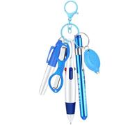 HiyyFloy Ensemble De Stylos À Bille Rétractables Multifonctions 6 en 1 pour Infirmières, Lampe De Poche, Ciseaux Pliables, Stylo À Bille, Porte-clés, Marqueur Permanent