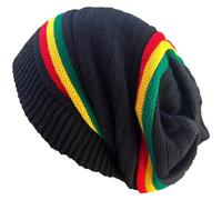 HiyyFloy Jamaïque Chapeau Tricot Rasta Chapeau Reggae Jamaïcain Rasta Chapeaux Mode Rasta Bonnet Côtelé Tricoté Chapeau Casquette À Visière Coloré Chapeau Côtelé