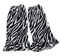 HiyyFloy Jambières en Peluche Imprimé Zèbre, Manches Longues, Bottes Longues, Manchette, Couverture Chauffante pour Les Pieds pour Femmes