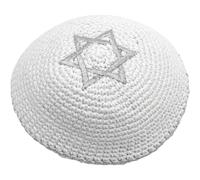 HiyyFloy Kippa Tricotée avec Broderie Étoile De David pour Hommes, Garçons Enfants, Kippas Tricotées Kippas Tricotées À Main