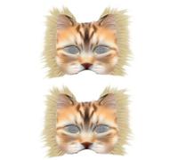 HiyyFloy Kit De 2 Masques De Chat Therian À Faire Soi-même, Masque De Renard Vierge avec Fourrure Réaliste Maille pour Les Yeux, Kit De Fabrication De Masques Therian DIY pour Cosplay